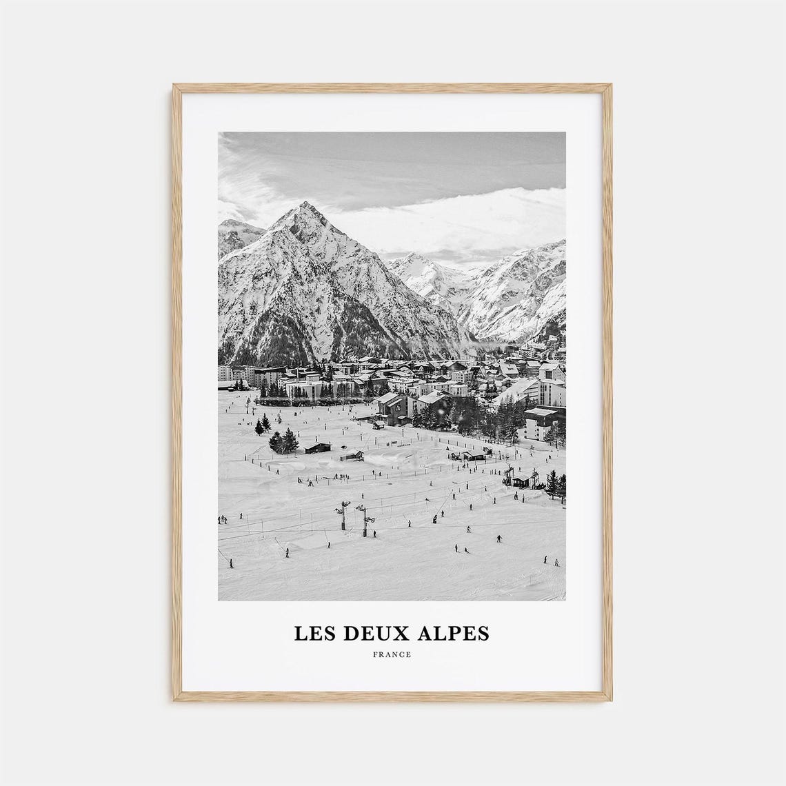 Les Deux Alpes France Alpine Ski Resort Snowy Peaks Winter Poster