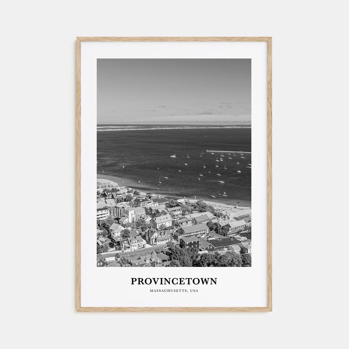 Provincetown Massachusetts Harbor Sailboats Cape Cod Aerial Poster
