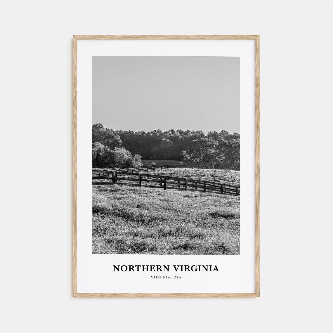Northern Virginia Fenced Pasture Fields Countryside Scene Poster