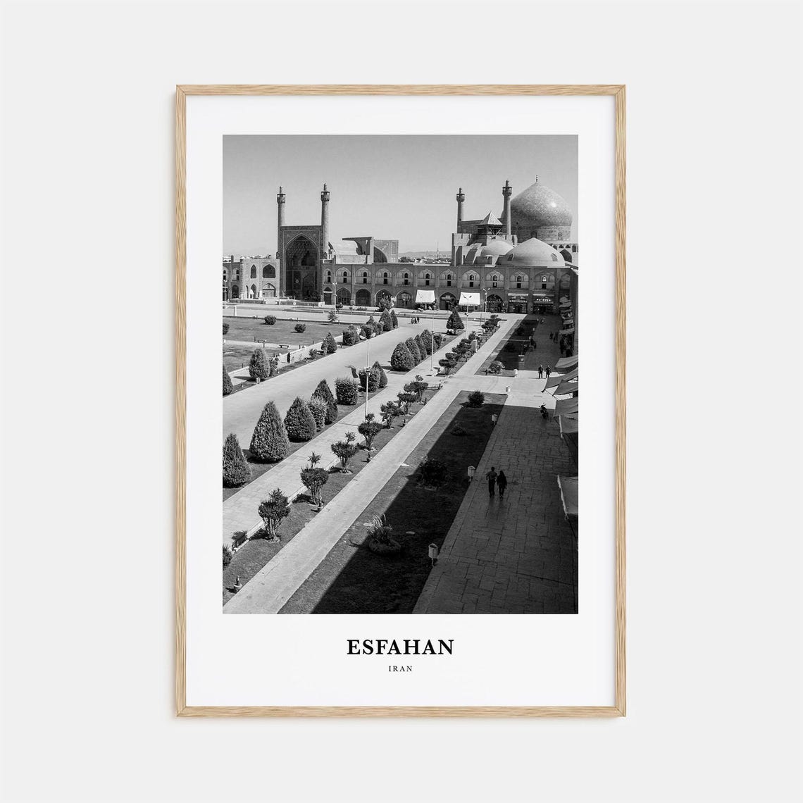 Esfahan Iran Naqsh-e Jahan Square Black and White Photo Poster