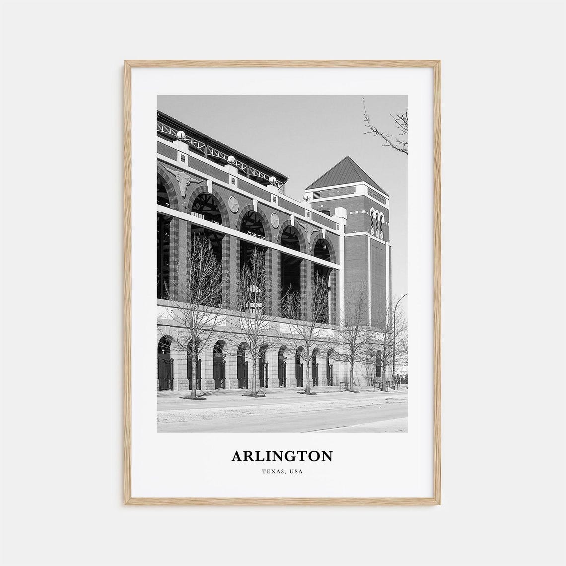 Arlington Texas Historic Baseball Stadium Longhorn Brick Facade Poster