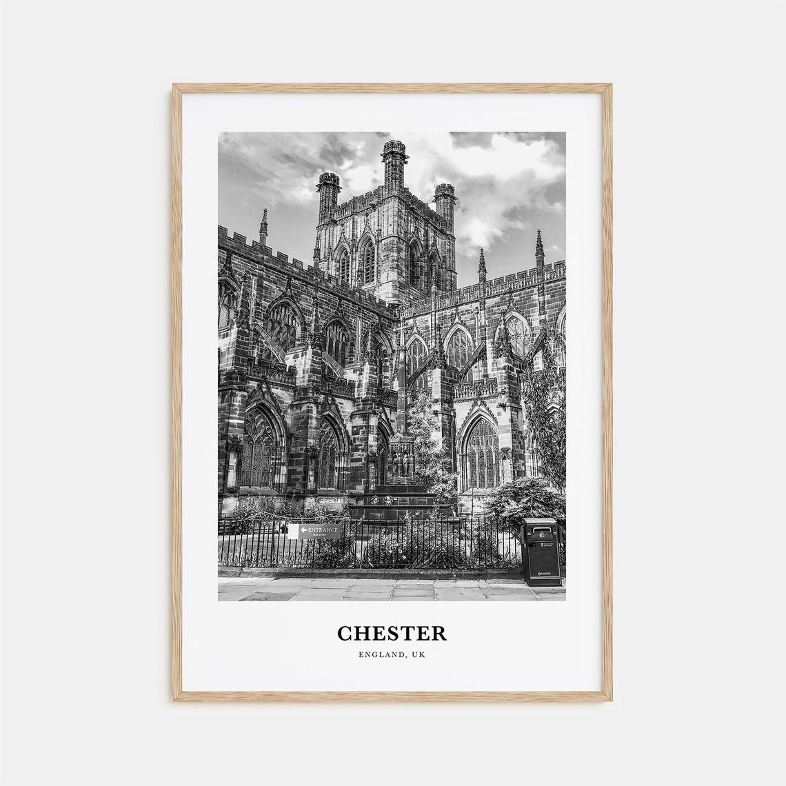 Chester England UK Gothic Cathedral Stone Architecture Poster