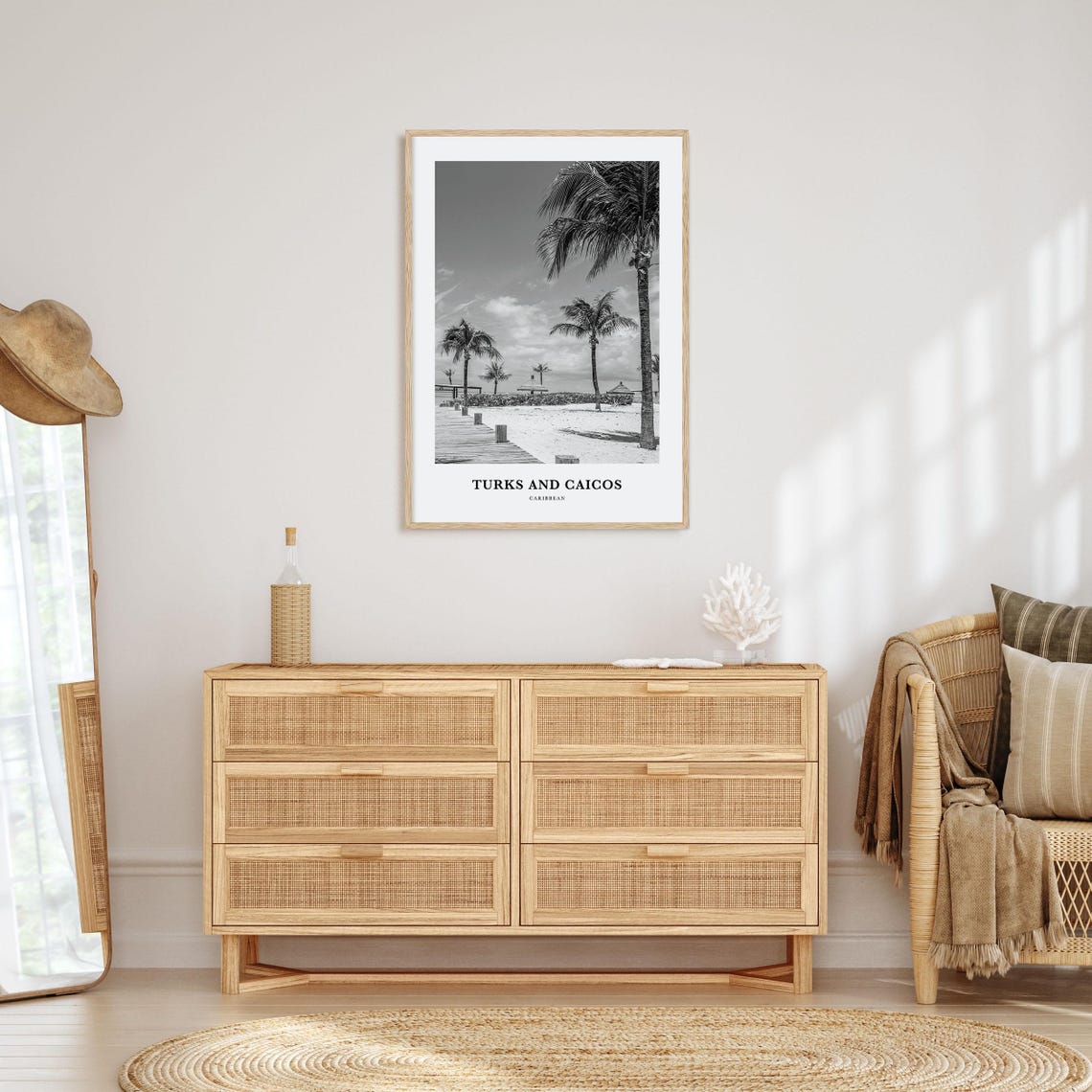 Turks and Caicos Caribbean Palm Beach Boardwalk Photography Poster - Image 3