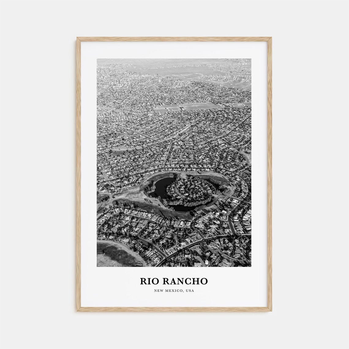Rio Rancho New Mexico Aerial City View Black And White Photo Poster