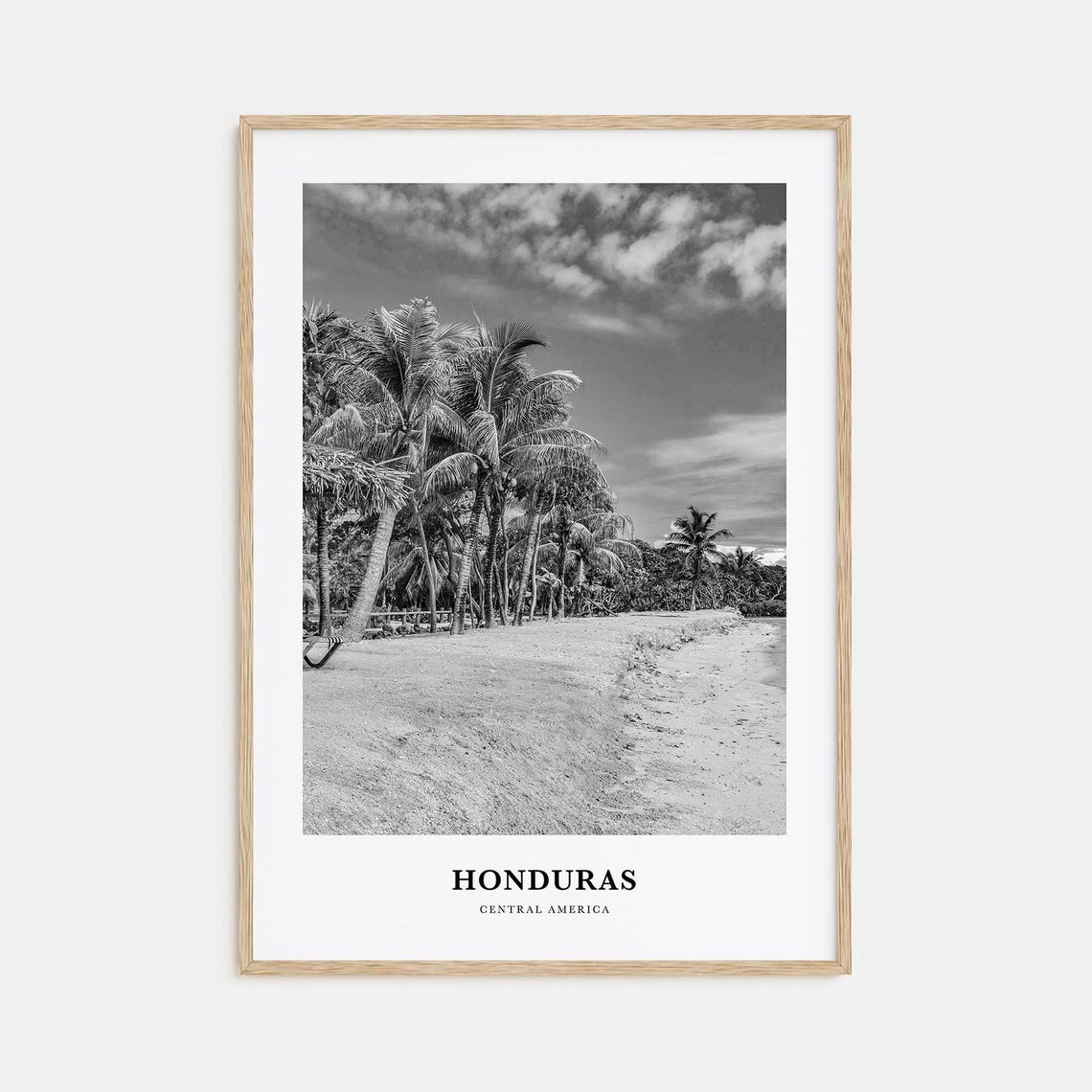 Honduras Central America Tropical Palm Beach Shoreline Poster