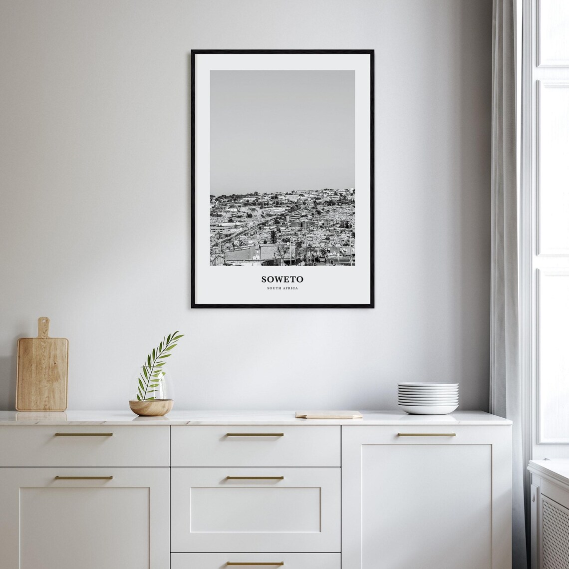 Soweto South Africa Black And White Cityscape Photography Poster - Image 2