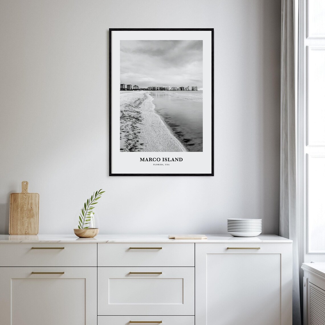 Marco Island Florida Sandy Beach Calm Water Skyline Photo Poster - Image 2