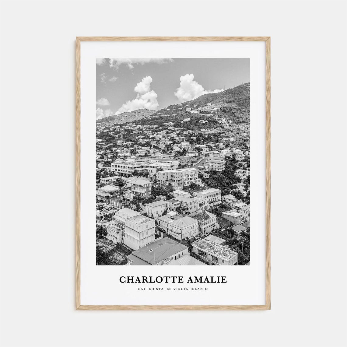 Charlotte Amalie US Virgin Islands Hillside Town Scene Poster