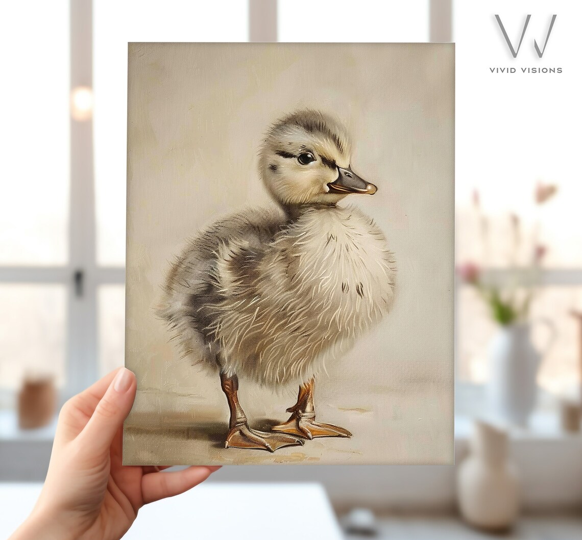 Baby Mallard Duckling Watercolor Cute Farmhouse Nursery Poster - Image 4