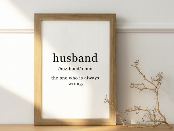 Husband Dictionary Definition Funny Marriage Anniversary Quote Poster