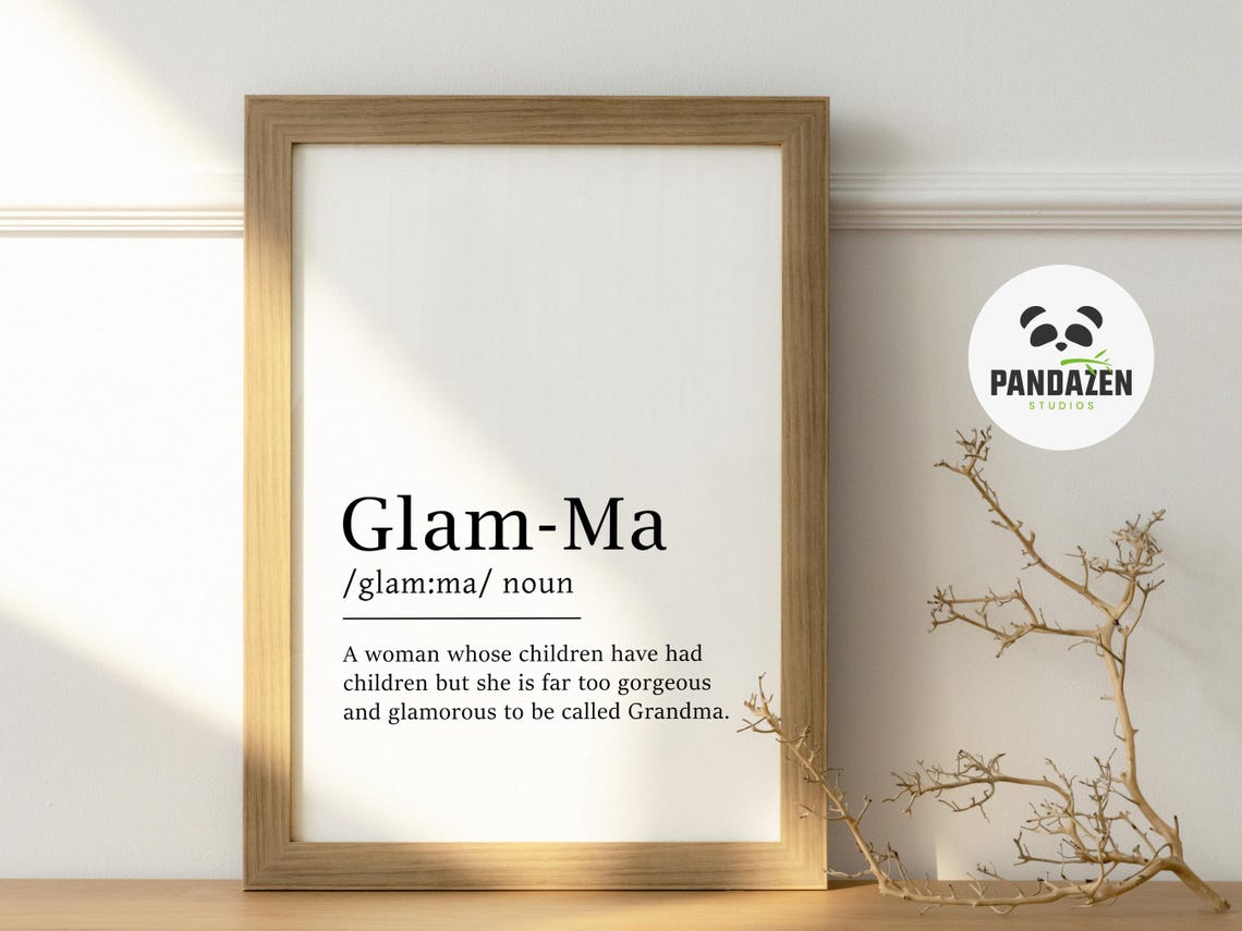 Glam Ma Definition Funny Typography Poster Gift for Glamorous Grandmas - Image 4