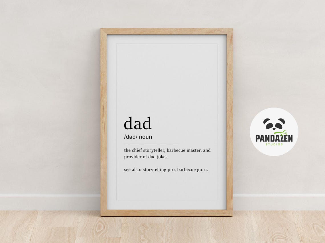 Dad Definition Dad Jokes Barbecue Master Funny Typography Poster - Image 3