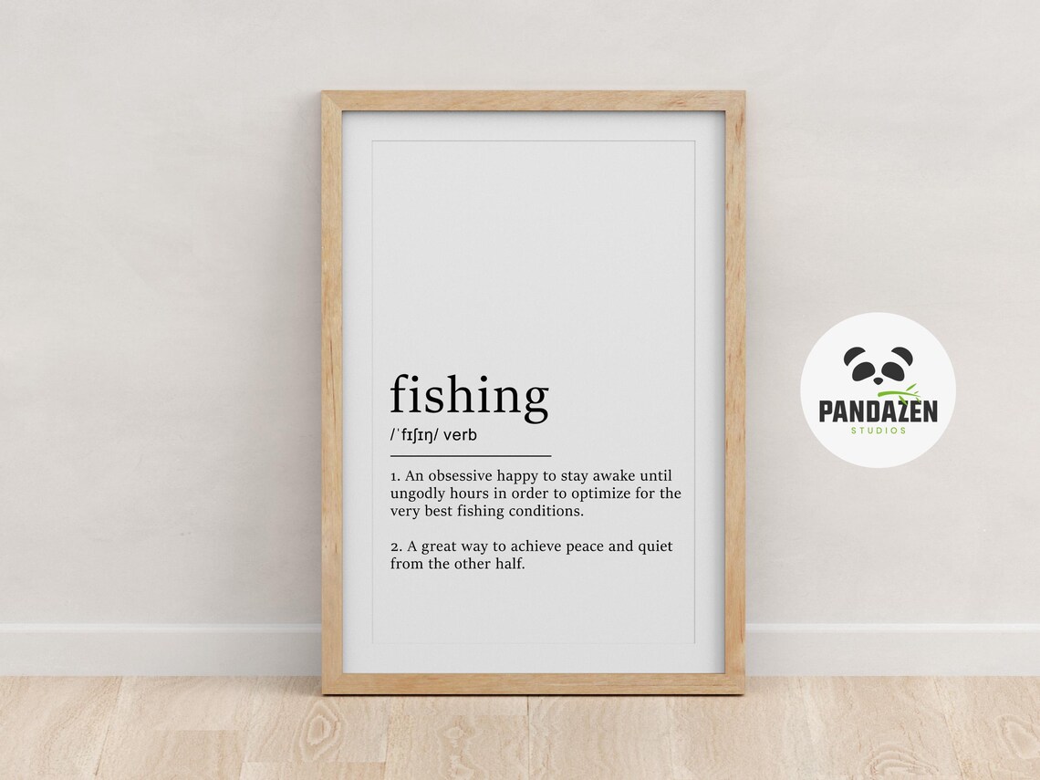 Fishing Definition Funny Typography Poster Gift for Bass Fishing Fans and Dads - Image 6