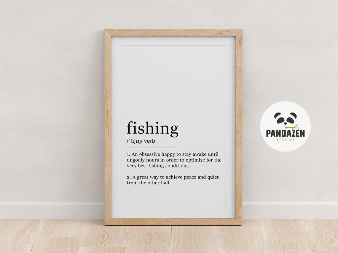 Fishing Definition Quote Poster Bass Fishing Home Art Funny Fishing Poster Course Fishing Outdoor Print Funny Quotes Typography Decor - Image 6