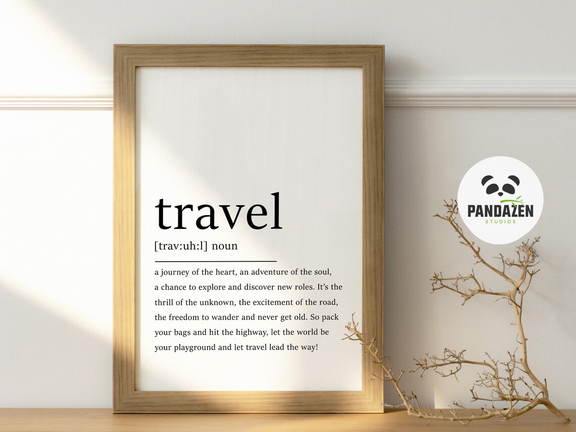 Travel Dictionary Definition Minimalist Wanderlust Adventure Quote Poster - Image 3