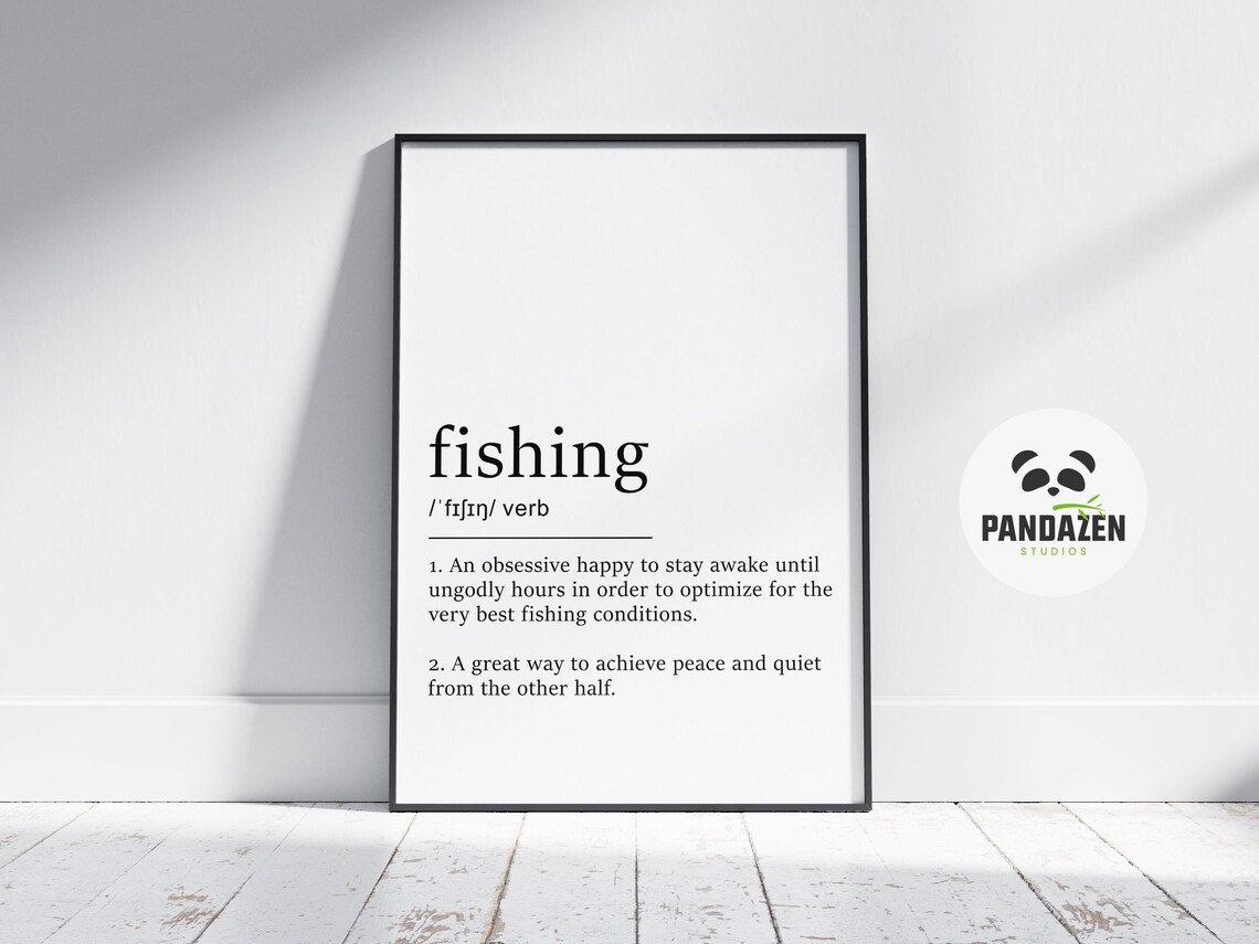 Fishing Definition Funny Typography Poster Gift for Bass Fishing Fans and Dads - Image 3