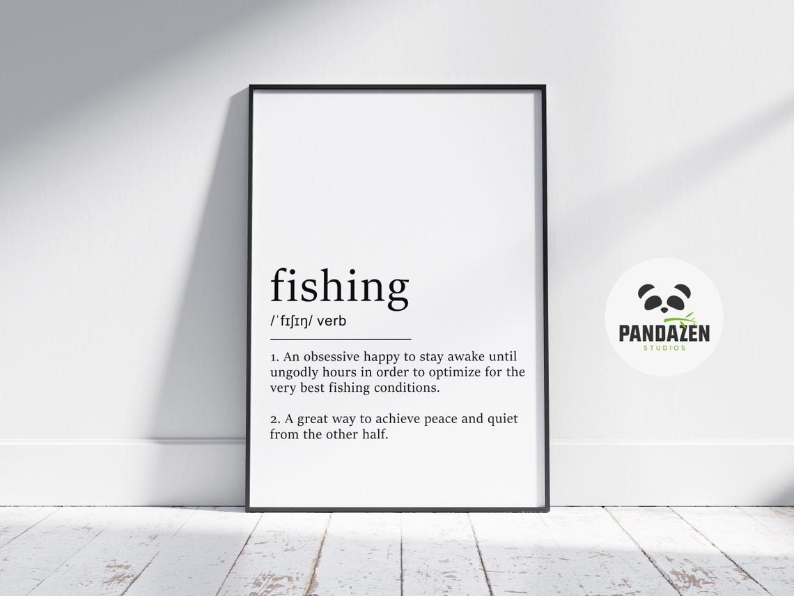 Fishing Definition Quote Poster Bass Fishing Home Art Funny Fishing Poster Course Fishing Outdoor Print Funny Quotes Typography Decor - Image 3