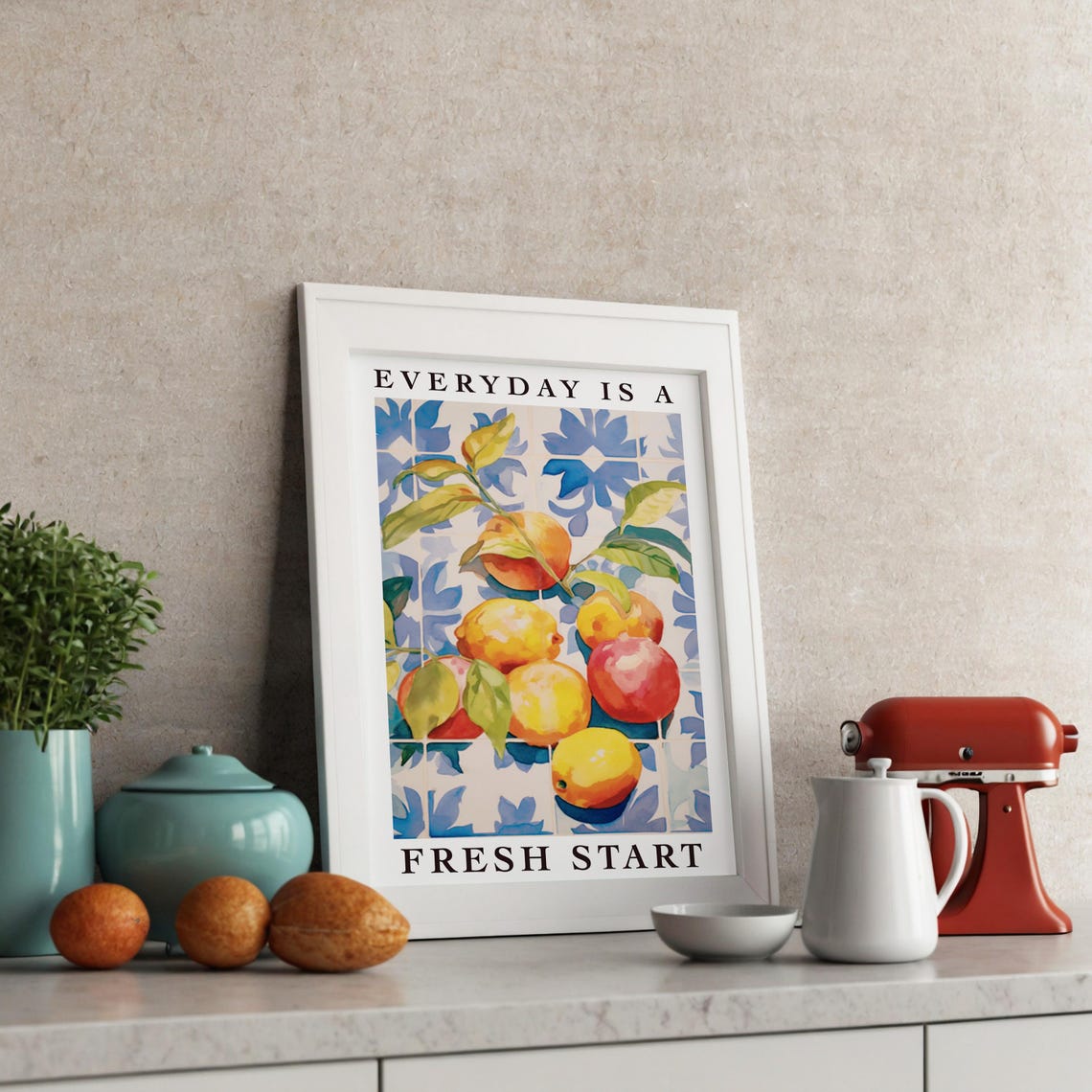 Everyday Is A Fresh Start Lemon Quote Poster - Image 3