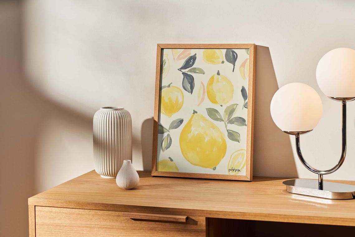 Lemon Art Print, Citrus Fruit Wall Art - Image 2
