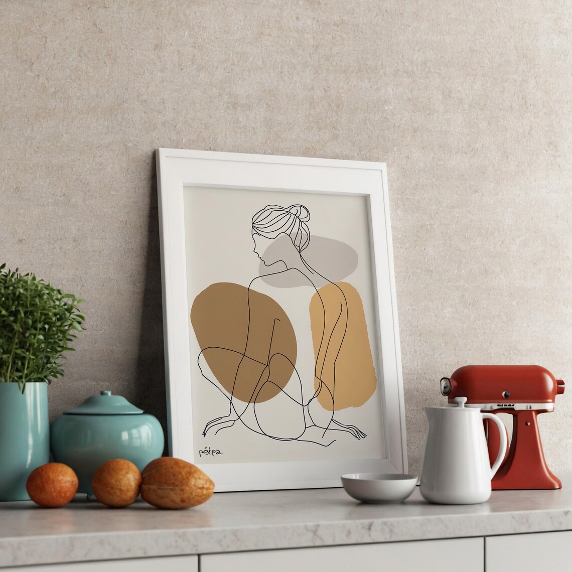 Abstract Woman Body Line, Minimalist Boho Art Print - Image 3