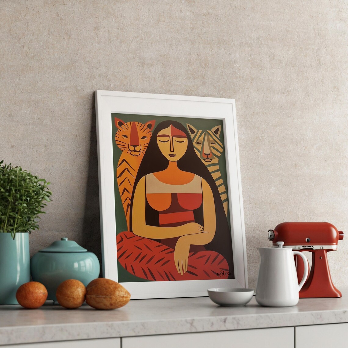 Tiger And Woman Art Print, Picasso - Image 3