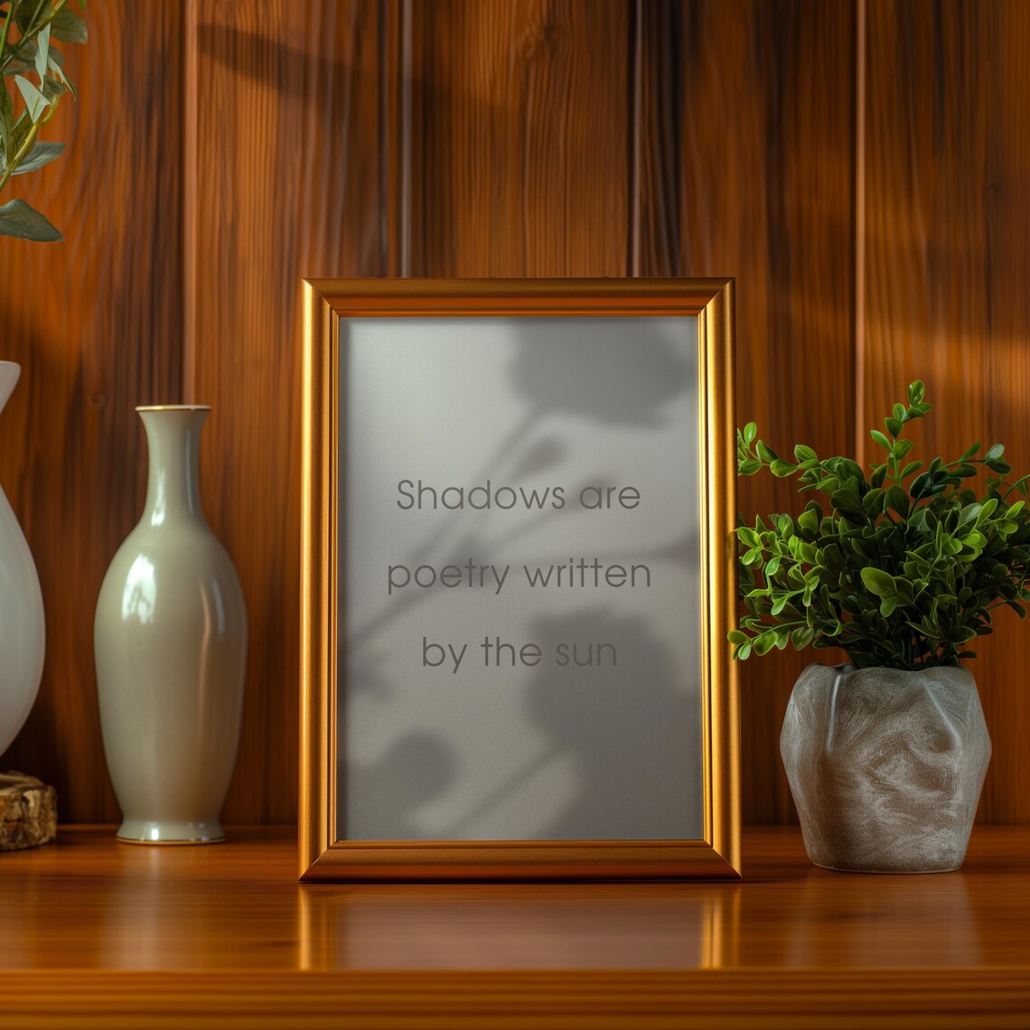 Shadows Are Poetry Written By The Sun Minimalist Quote Poster Art - Image 2