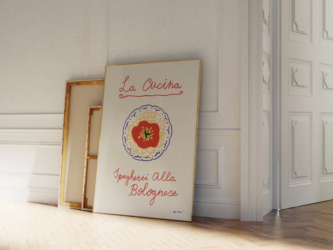 La Cucina Spaghetti Alla Bolognese Italian Trattoria Kitchen Poster
