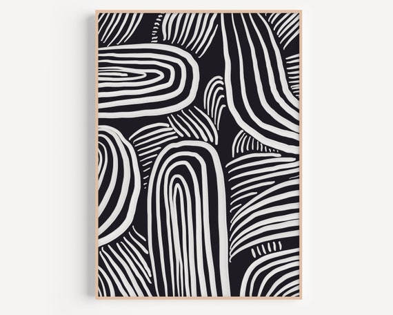 Abstract Poster Art Wall Art Boho Modern Minimalist Living Room Decor Art Black Lines Poster Line Poster