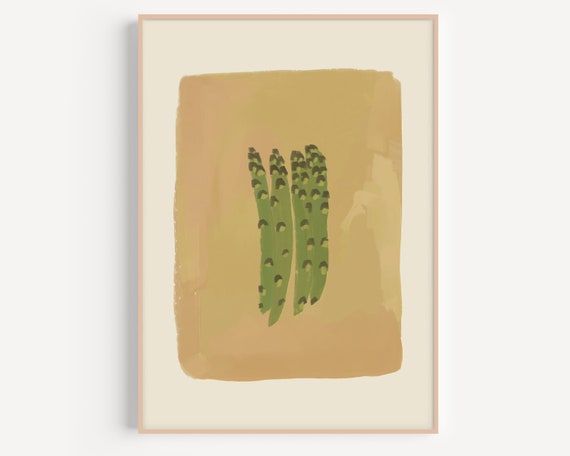 Watercolor Asparagus Print Kitchen Art Food Poster Asparagus Poster Kitchen Print Kitchen Wall Art Watercolor Print Vegetable Poster