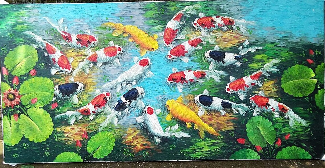 Realistic Handmade Koi Fish Painting - Image 5