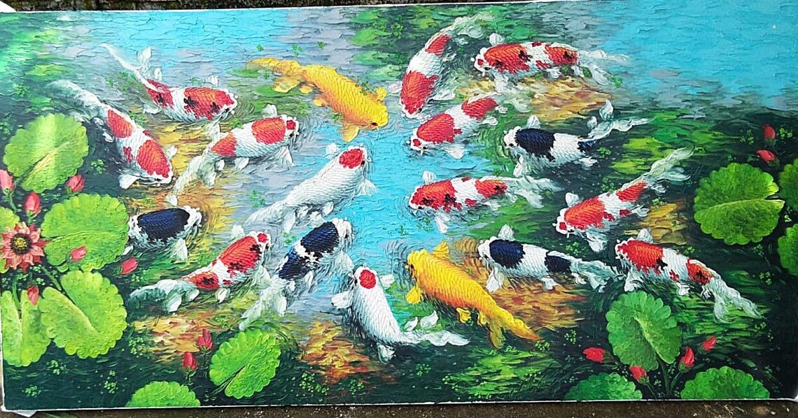 Realistic Handmade Koi Fish Painting - Image 4