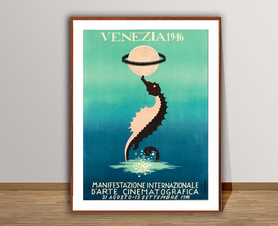 Venezia Manifestazione Internazionale Darte Cinematografica 1946 Vintage Travel Poster Vintage Entertainment Poster Gift Idea - Image 3
