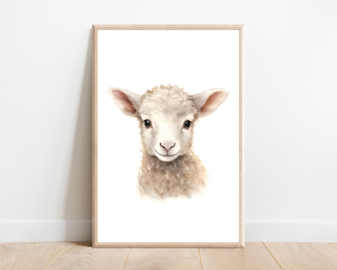 Lamb Nursery Wall Art Print, Baby Sheep Decor