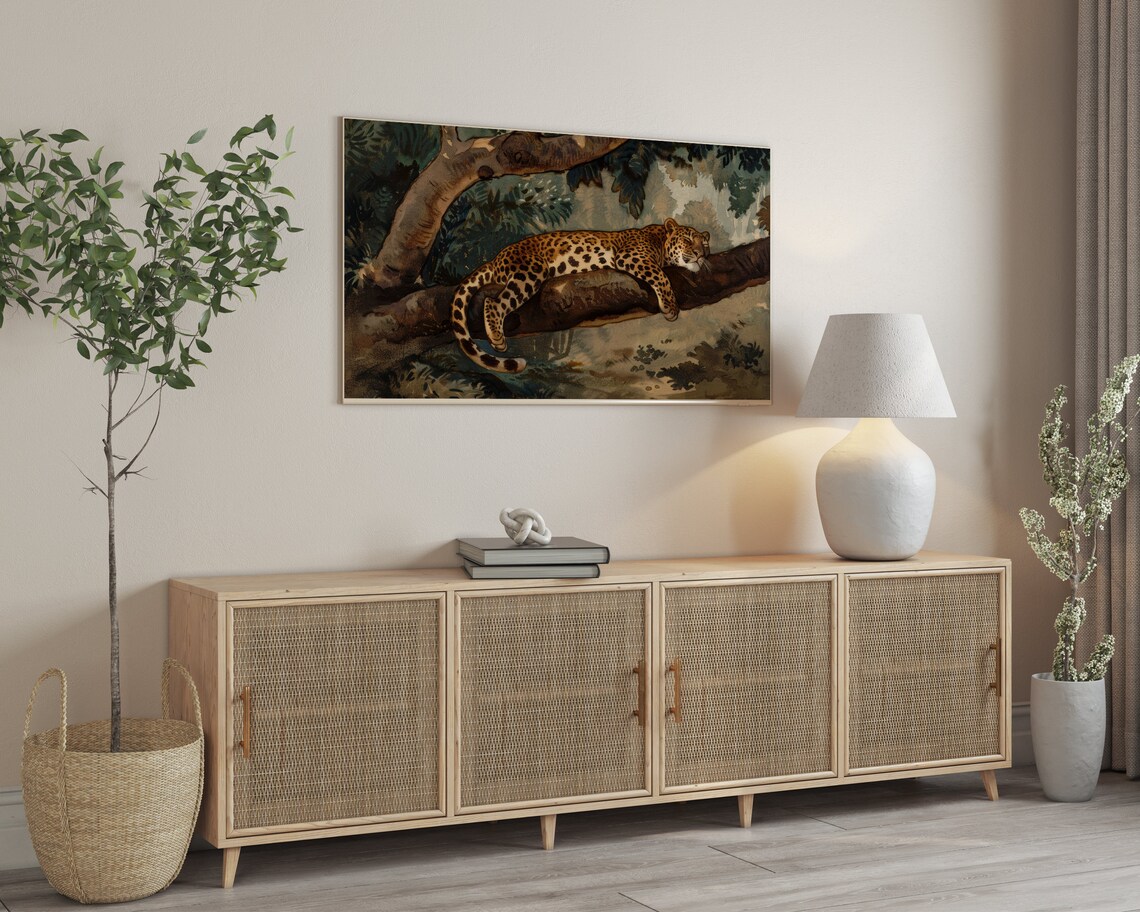 Sleeping Leopard Tropical Jungle Animal Art Print - Image 3