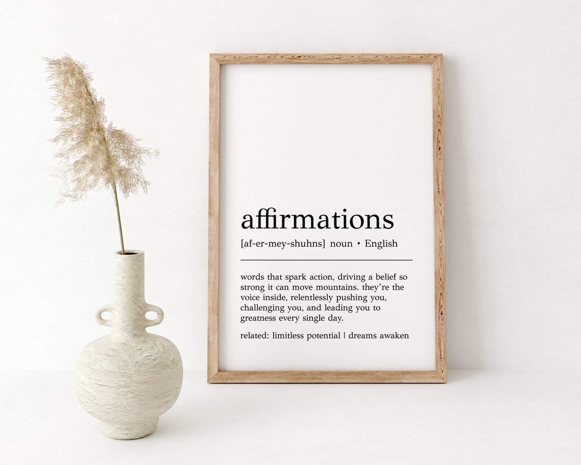 Affirmations Definition Motivational Typography Art Print - Image 2