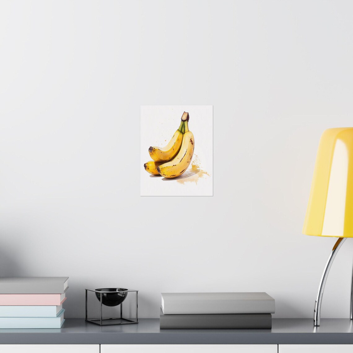 Vibrant Yellow Banana Art Print Watercolor Banana Illustration Kitchen Wall Decor Fresh Fruit Poster Modern Art - Image 3