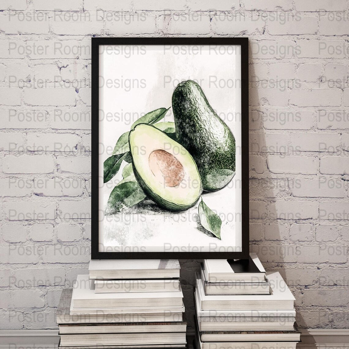 Avocado Art Print Kitchen Wall Decor Watercolor Fruit Print Farmhouse Style Wall Art Home Decor