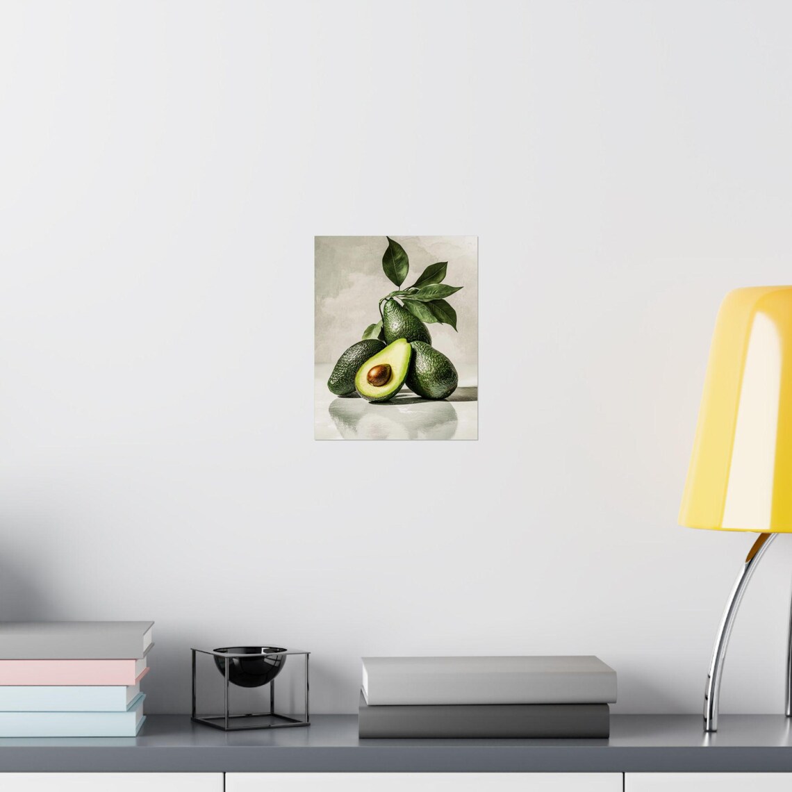 Four Avocados One Halved Photoreal Still Life Kitchen Poster - Image 3