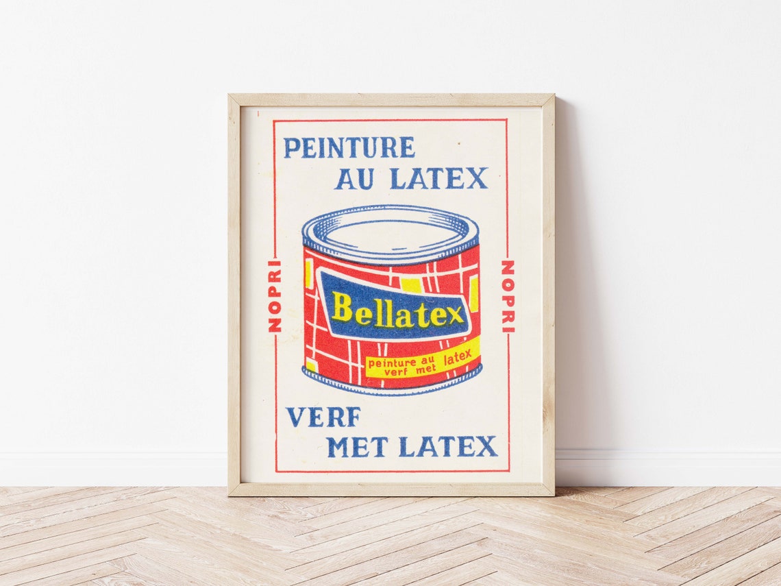 Bellatex Peinture Au Latex Vintage French Paint Can Advertising Poster - Image 2