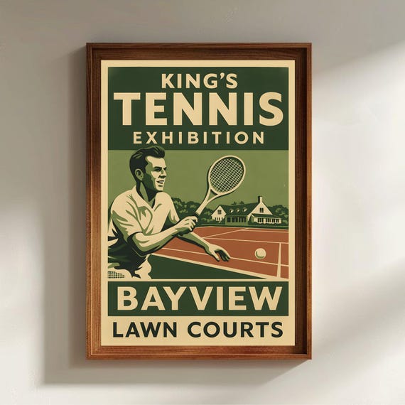 Vintage Retro Tennis Poster Sport Art Decor Gift For Lover Living Room Wall Modern