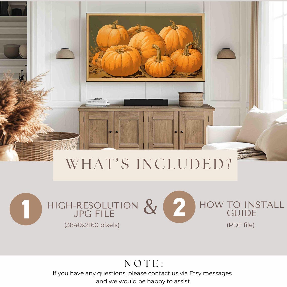 Bright Orange Pumpkin Patch Still Life In Vintage Style Poster - Image 2