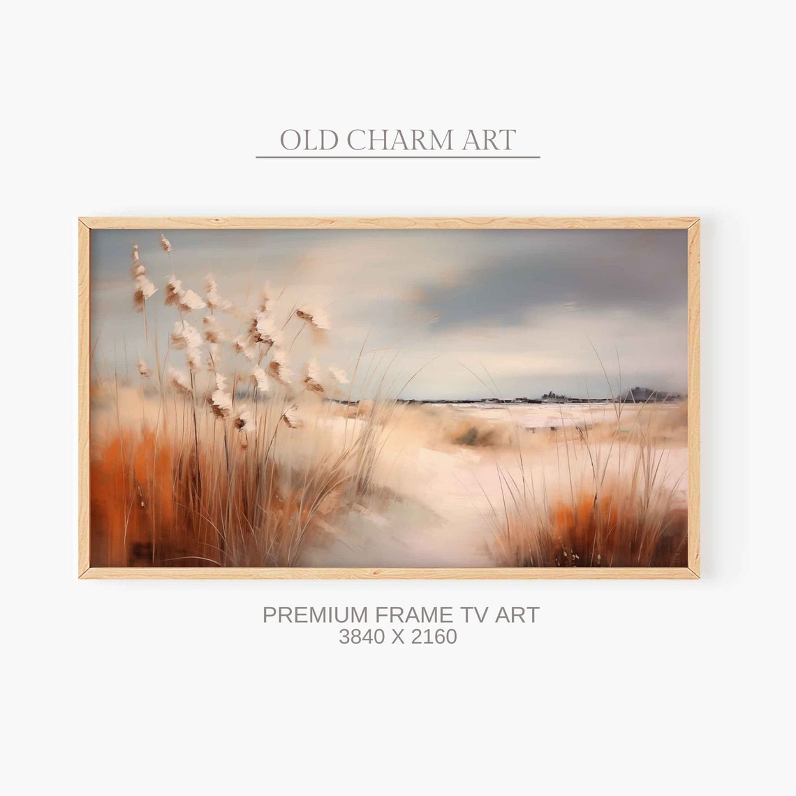 Coastal Dune Grasses Soft Neutral Beach Path Sea Breeze Travel Poster