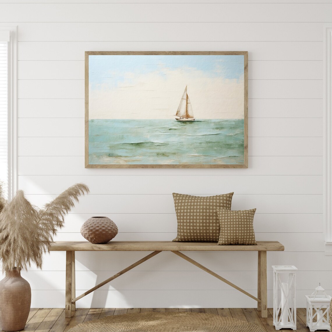 Muted Sailboat Print Minimal Nautical Wall Art Vintage Coastal Aesthetic Decor P 780 - Image 3