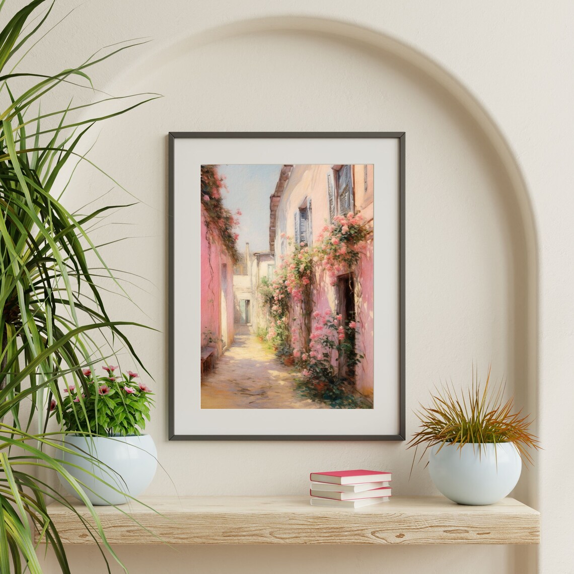 Pink Alleyway Retro Italy Vintage Travel Poster - Image 2