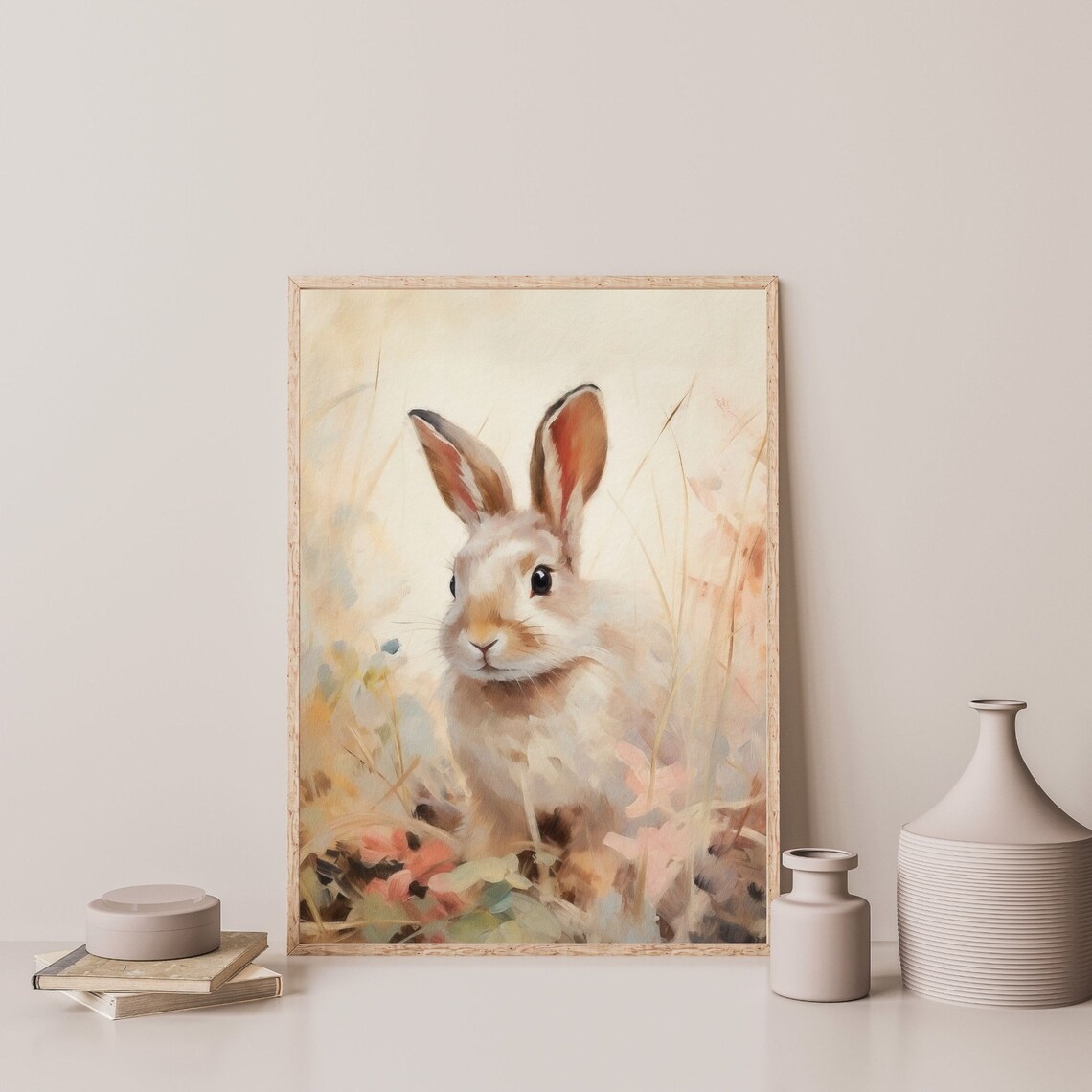 Bunny Rabbit Minimal Retro Nursery Art Poster - Image 3
