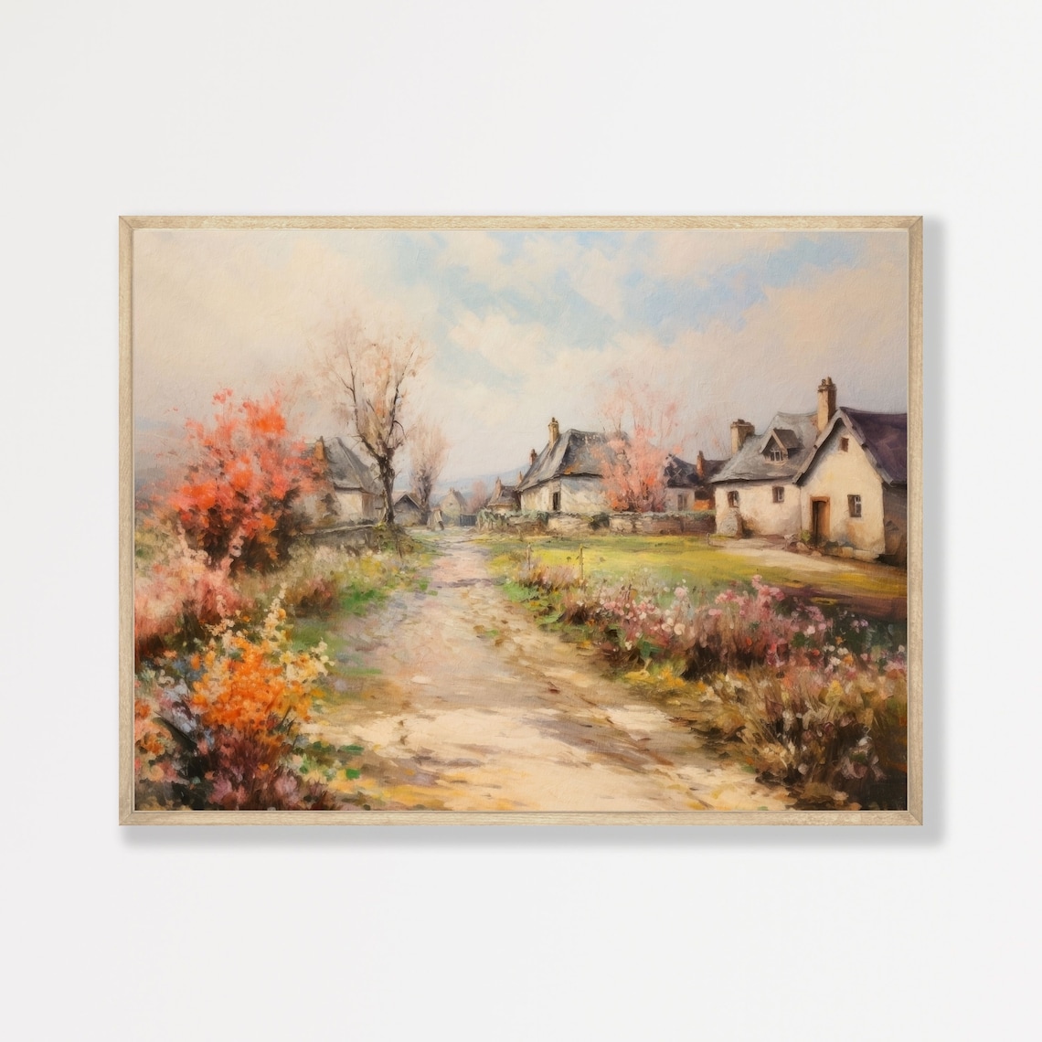 Vintage Countryside Landscape Painting Art Print