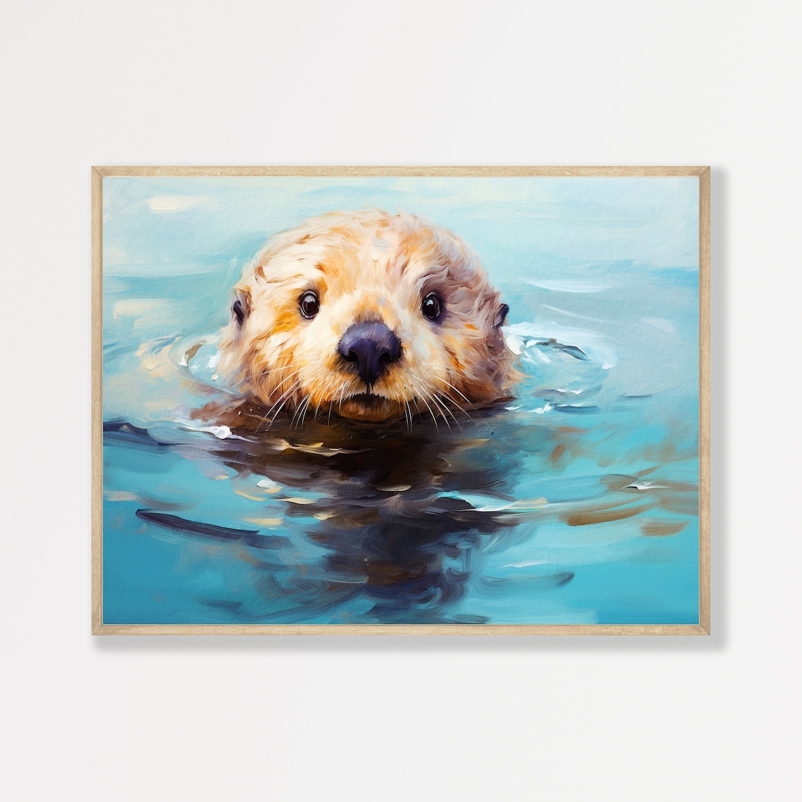 Sea Otter Vintage Nursery Animal Wall Art Print