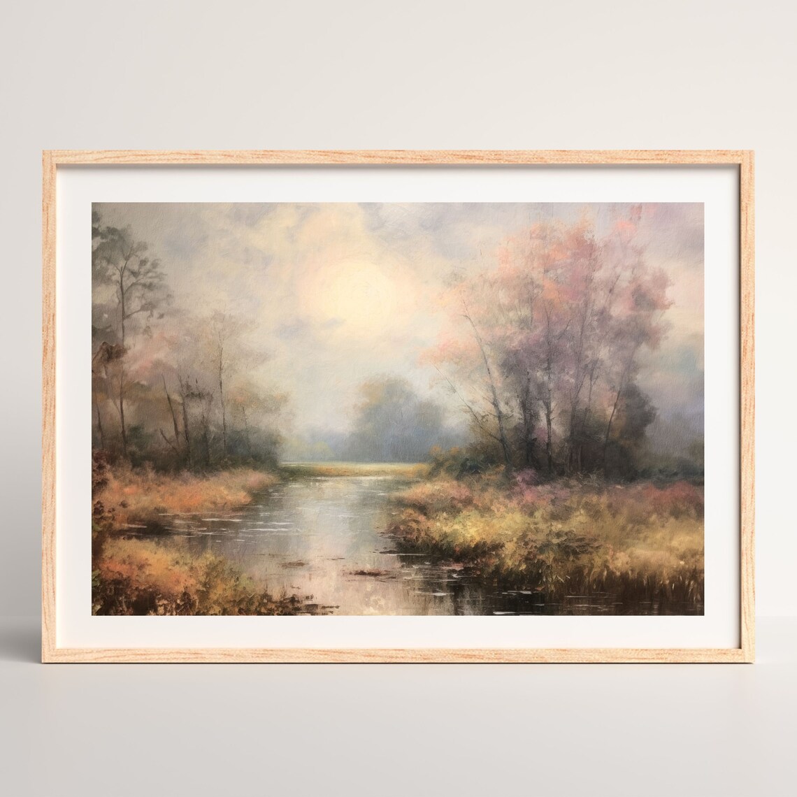 Vintage River Landscape Art Print, Lake House Decor - Image 2