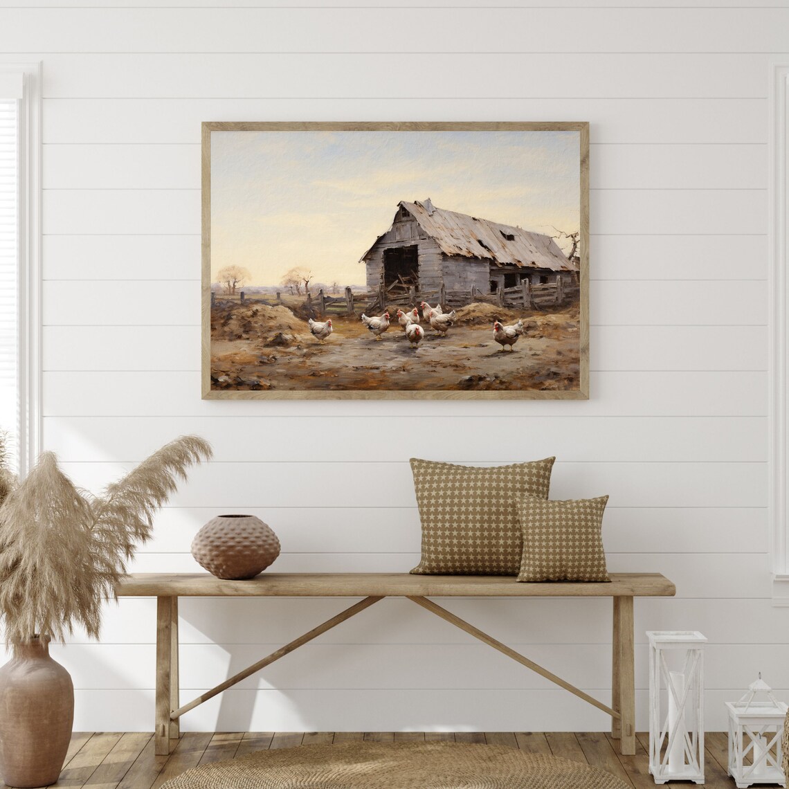 Vintage Chickens Rustic Farmhouse Wall Art Print - Image 3