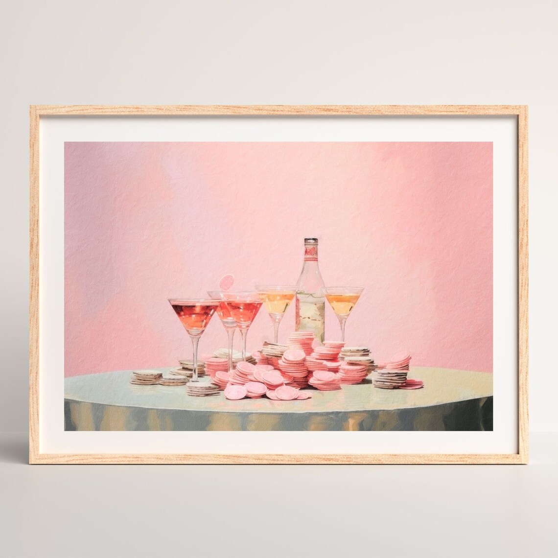 Cocktails And Poker Retro Poster, Girly Decor - Image 2